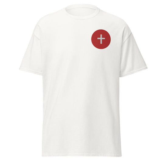 Sacred Cross Embroidered T-Shirt: Ephesians 2:8-9 Evangelism Edition